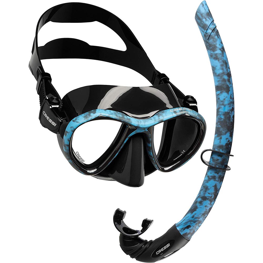 Cressi Mask & Snorkel Set - Metis/Free Blue Hunter