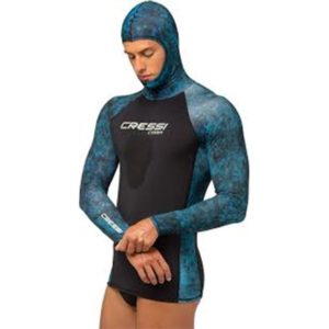 Cressi Rash Vest Cobia Hooded Top Camo Blue 1mm S