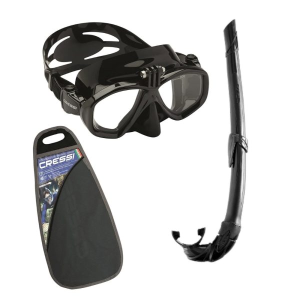 Cressi Mask and Snorkel Set - Action + Free, whole set with bag