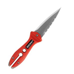 Cressi Knife Striker, stainless steel with red handle