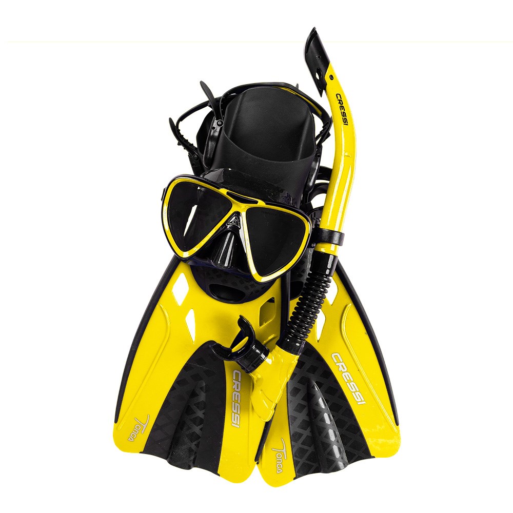 Cressi Mask Snorkel Fins Set - Tonga yellow