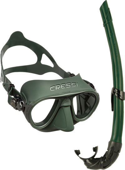 Cressi Mask and Snorkel Set Calibro + Corsica green