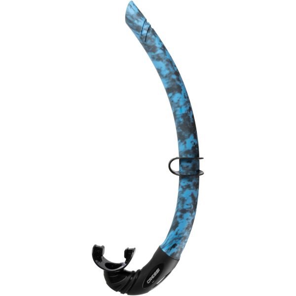 Cressi Snorkel Corsica Free blue camo pattern with black mouth piece