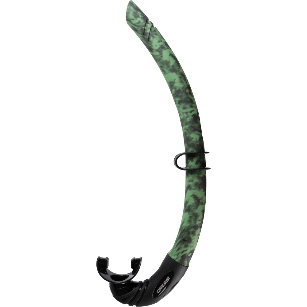Cressi Corsica Free snorkel green camo pattern with black mouth piece